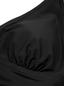Clearance Retro Stage [US Warehouse] 1950s Solid V-Neck One-Piece Swimsuit