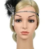 Best Retro Stage [US Warehouse] Silver 1920s Feather Rhinestone Headband