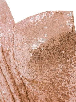 Hot Retro Stage [US Warehouse] Strapless Sequin Fold Prom Dress Apricot