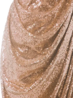 Hot Retro Stage [US Warehouse] Strapless Sequin Fold Prom Dress Apricot