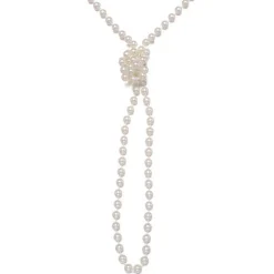 Clearance Retro Stage [US Warehouse] White 1920s Pearl Flapper Necklace