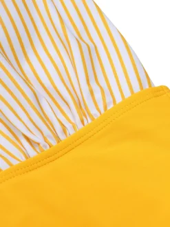 Outlet Retro Stage [US Warehouse] 1950s Halter Striped Patchwork Swimsuit Yellow