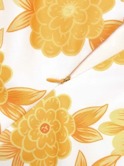 Sale Retro Stage [US Warehouse] 1950s Spaghetti Strap Floral Romper Yellow