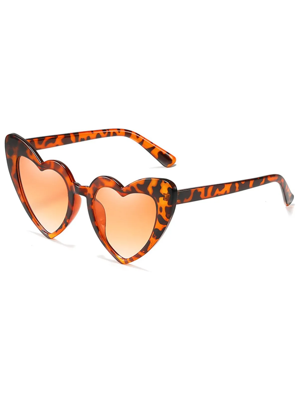 Hot Retro Stage Vintage Alloy Temple Heart Frame Sunglasses
