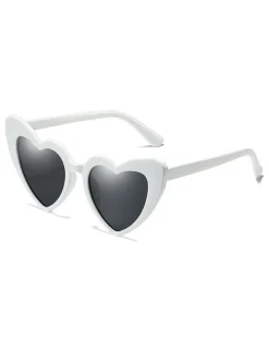 Hot Retro Stage Vintage Alloy Temple Heart Frame Sunglasses