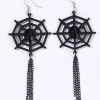 Best Retro Stage Vintage Black Spider Web Dangle Earrings