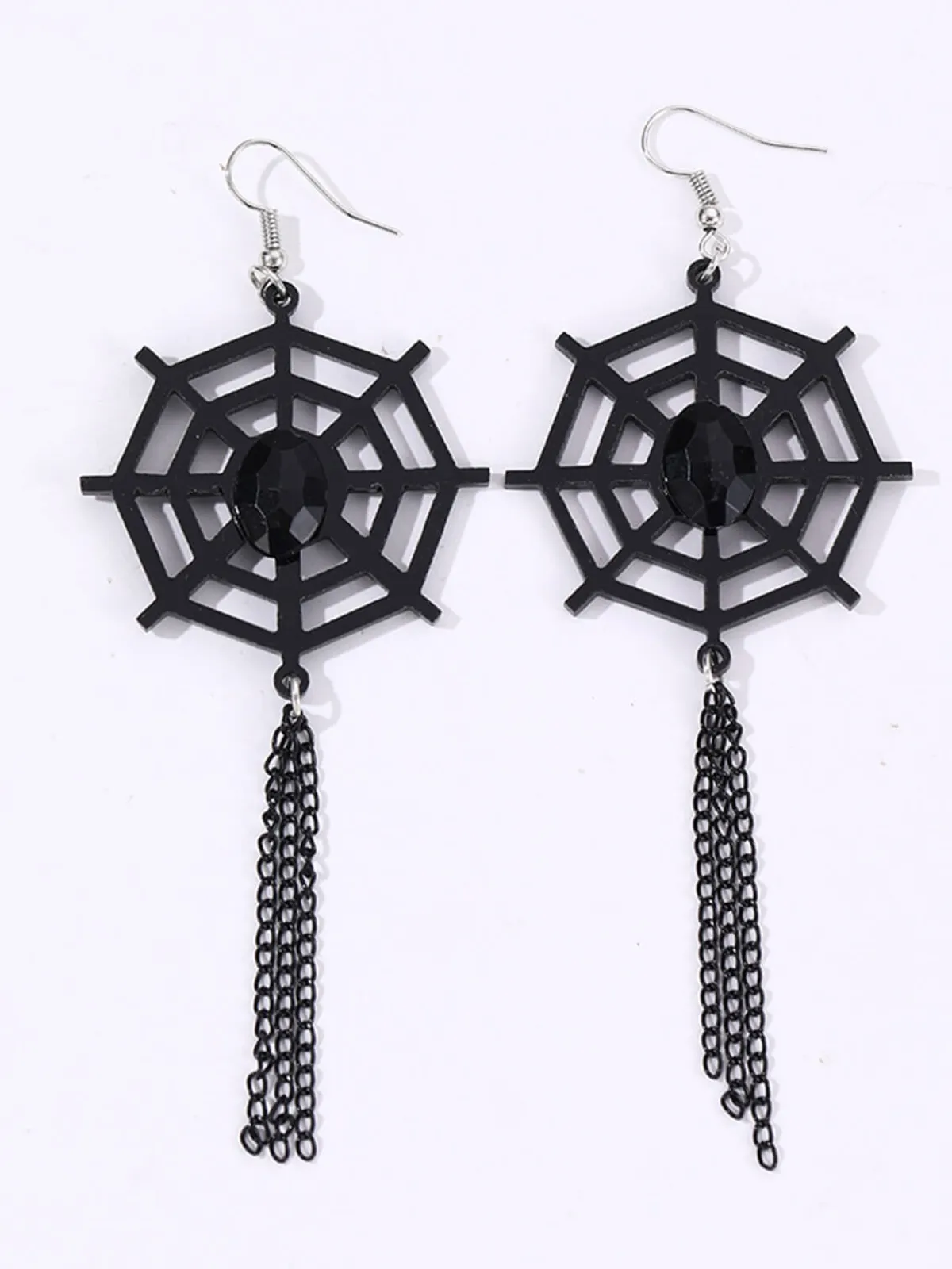 Best Retro Stage Vintage Black Spider Web Dangle Earrings