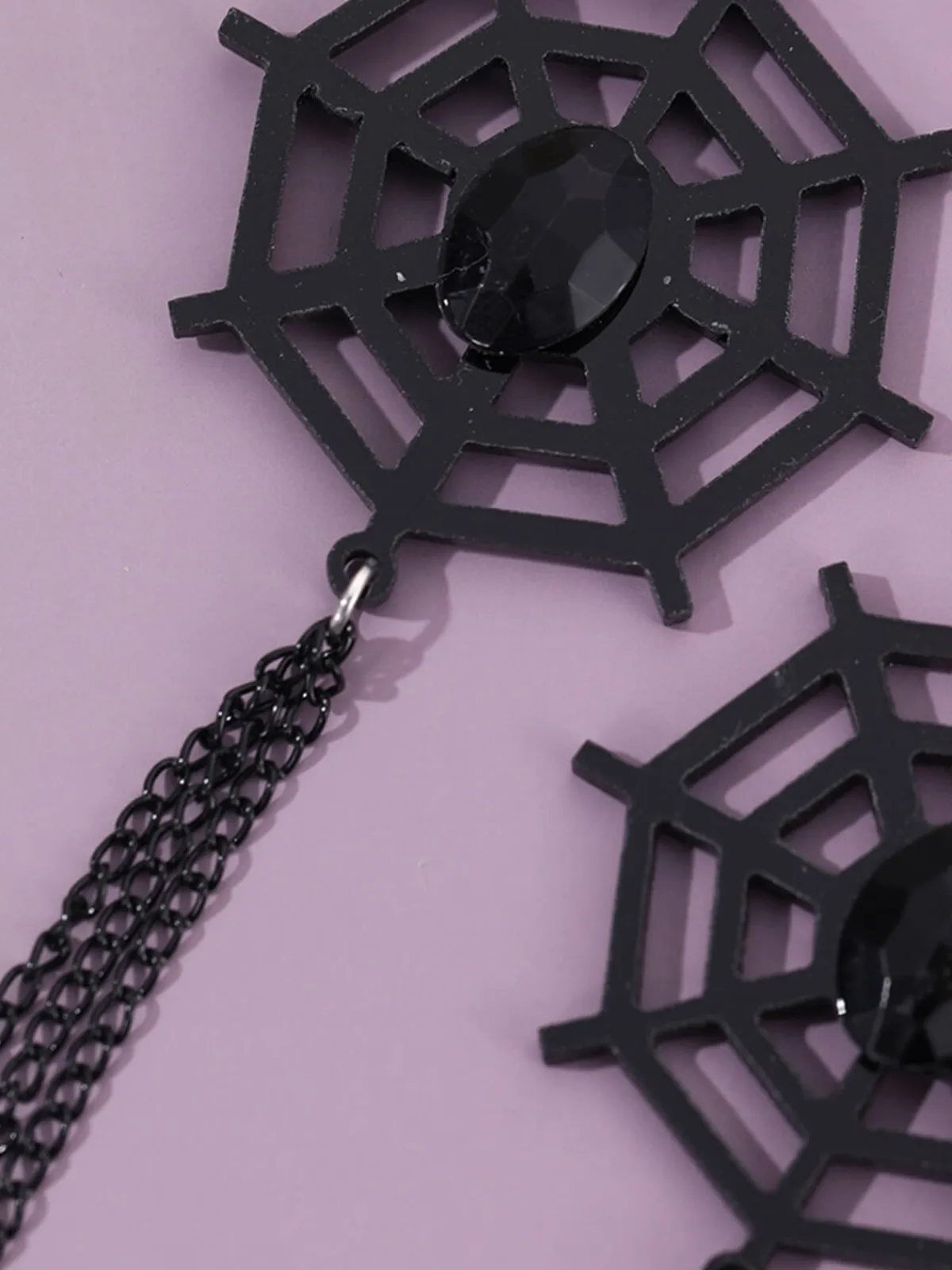 Best Retro Stage Vintage Black Spider Web Dangle Earrings