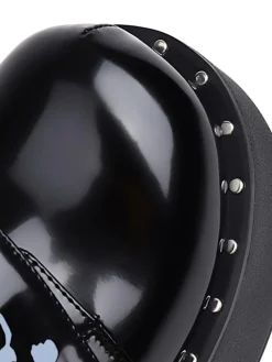 Outlet Retro Stage Vintage Toxic Skull Platform Shoes Black