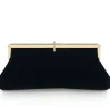 Discount Retro Stage Vintage Black Velour Rhinestones Handbag