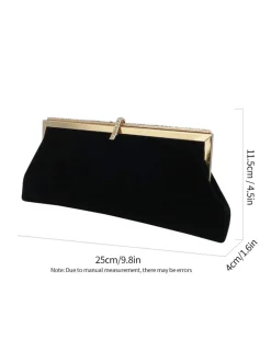Discount Retro Stage Vintage Black Velour Rhinestones Handbag