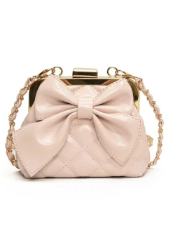 Best Retro Stage Vintage Bow Clip Chain Crossbody Bag