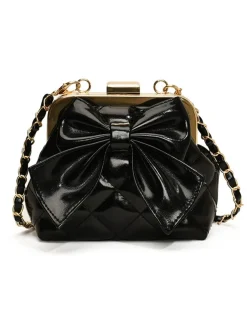 Best Retro Stage Vintage Bow Clip Chain Crossbody Bag