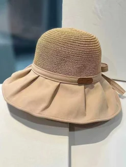 Discount Retro Stage Vintage Canvas Brim Bow Sun Hat