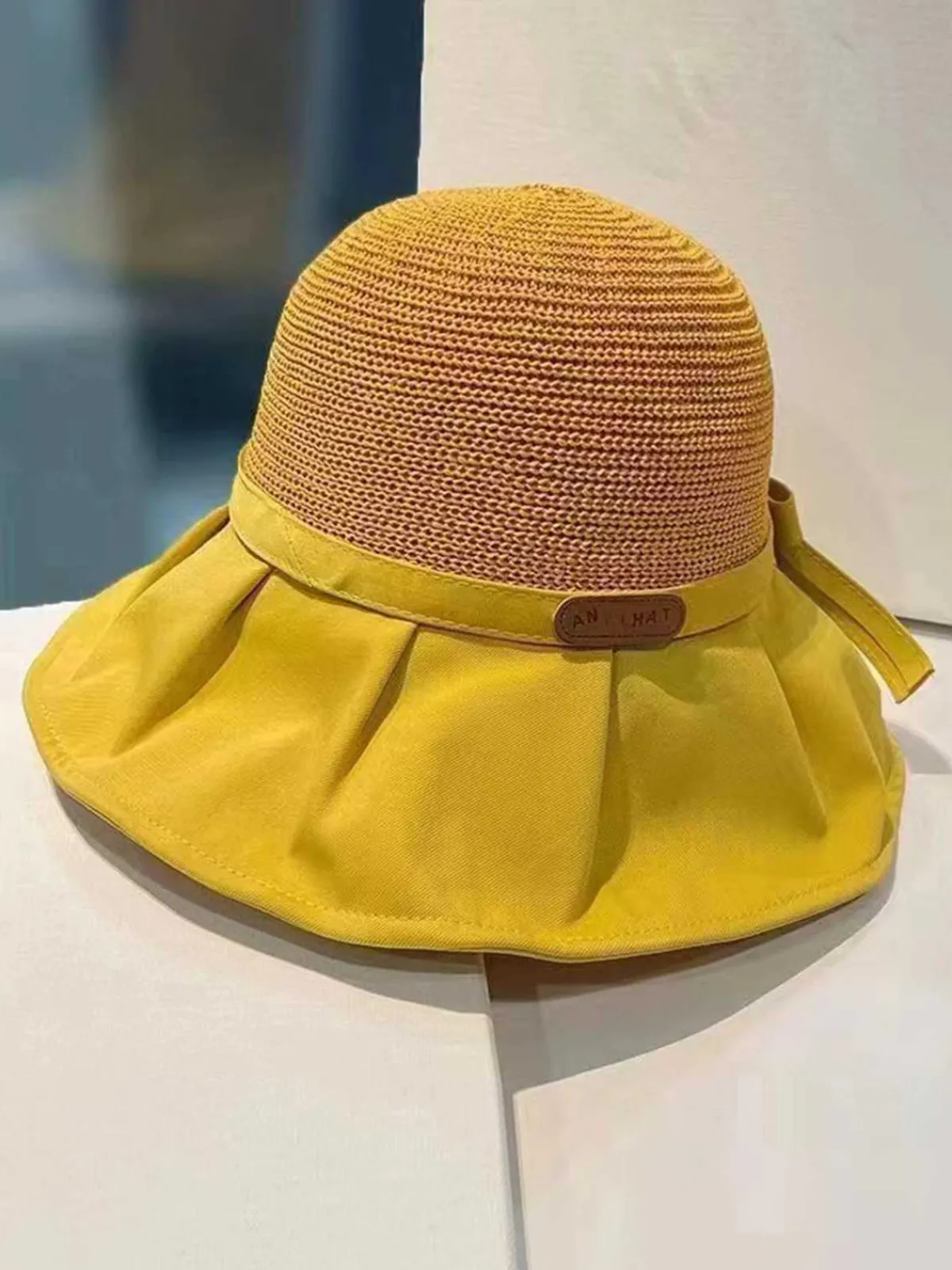 Discount Retro Stage Vintage Canvas Brim Bow Sun Hat