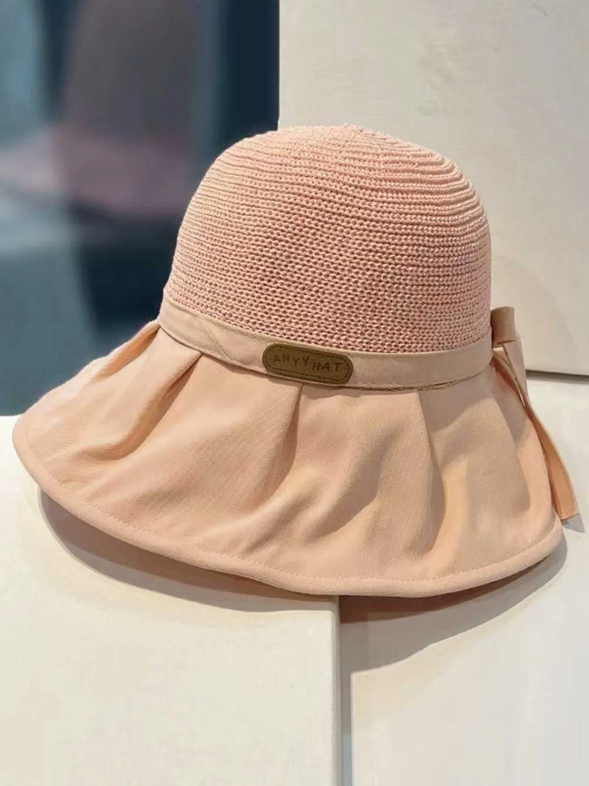 Discount Retro Stage Vintage Canvas Brim Bow Sun Hat
