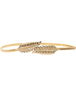 Hot Retro Stage Vintage Chic Gold Elastic Metallic Thin Belt