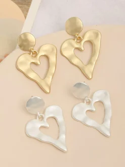Fashion Retro Stage Vintage Chic Heart Alloy Earrings