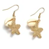 Discount Retro Stage Vintage Cowrie Shell & Starfish Earrings