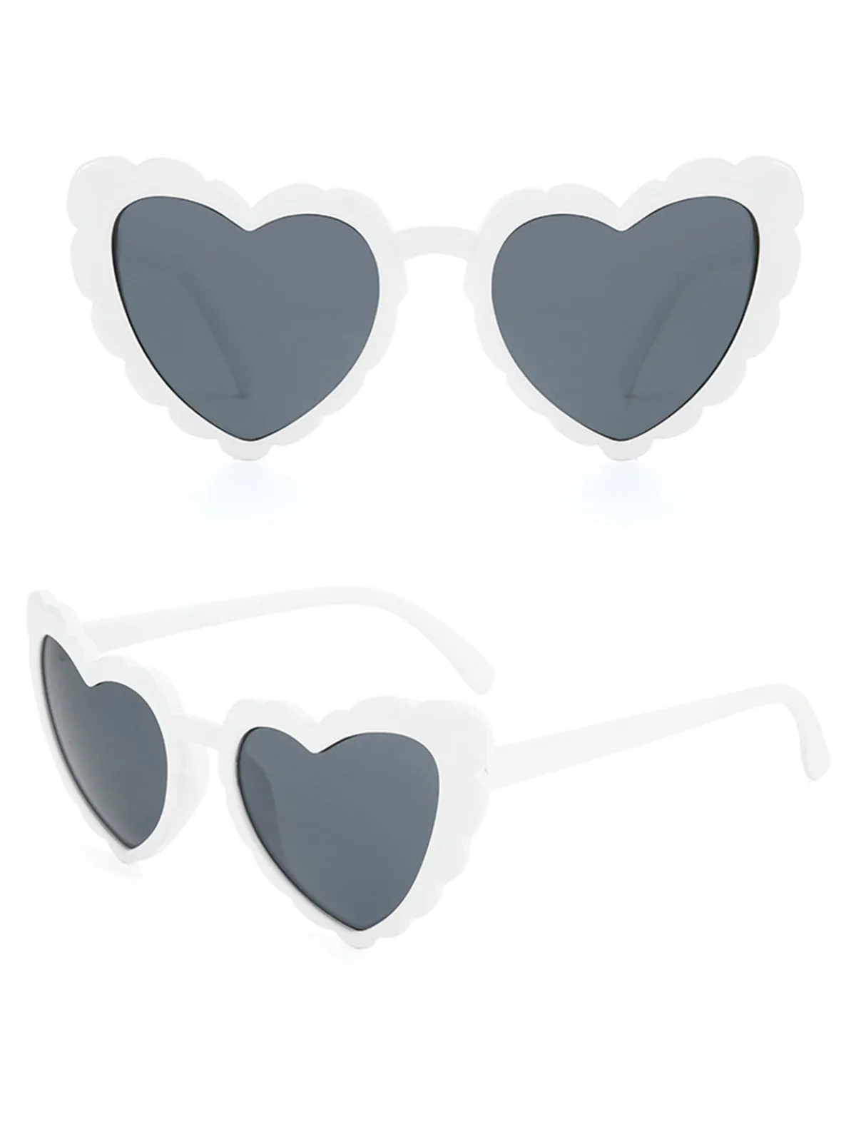 New Retro Stage Vintage Curved Heart Frame Sunglasses