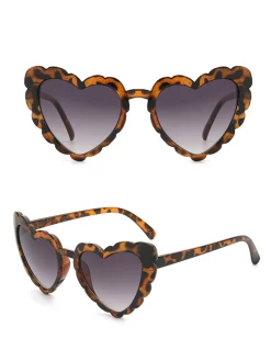 New Retro Stage Vintage Curved Heart Frame Sunglasses