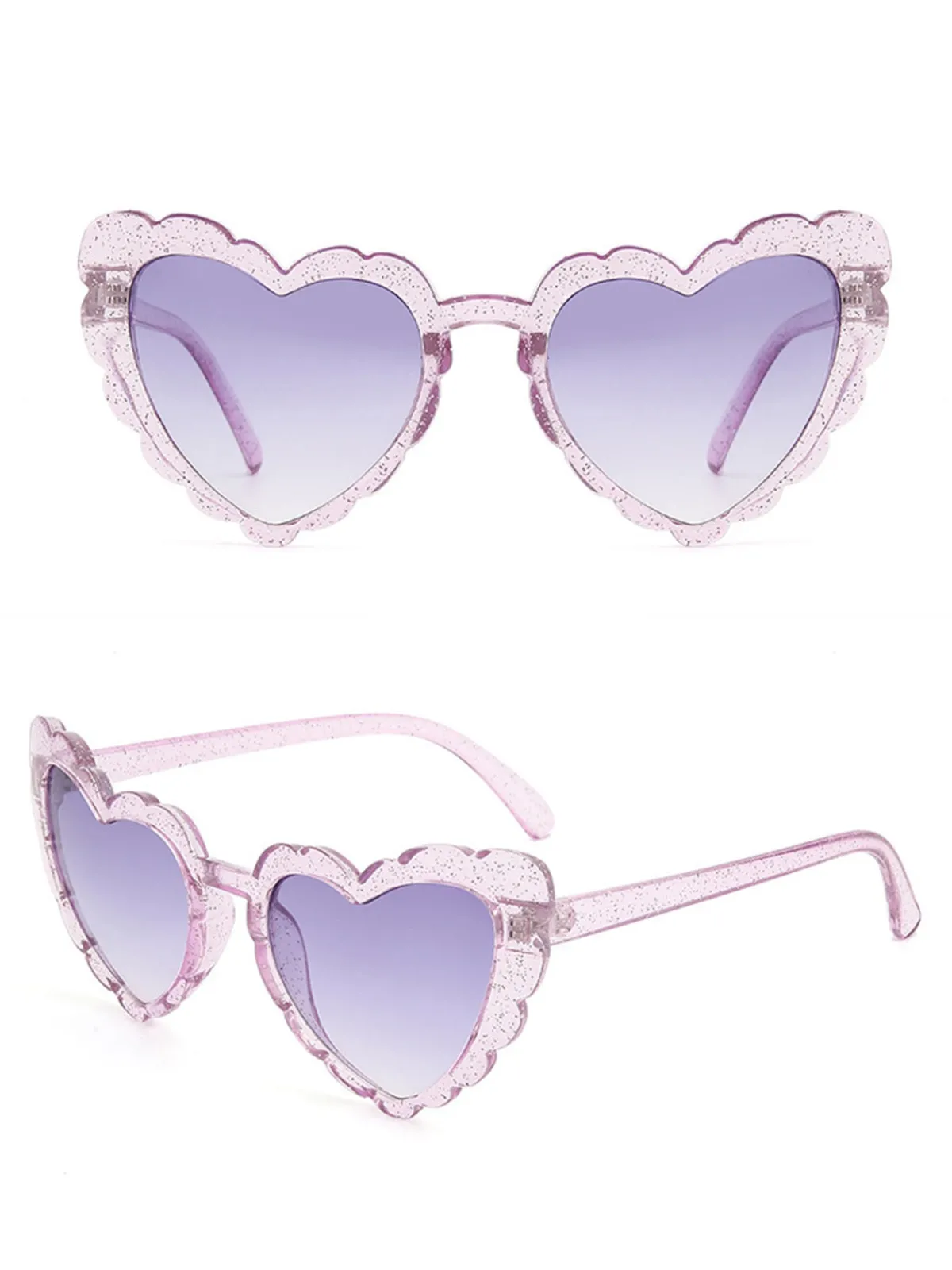 Discount Retro Stage Vintage Curved Heart Frame Sunglasses