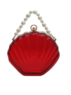 Fashion Retro Stage Vintage 3D Seashell Transparent Pearl Chain Bag