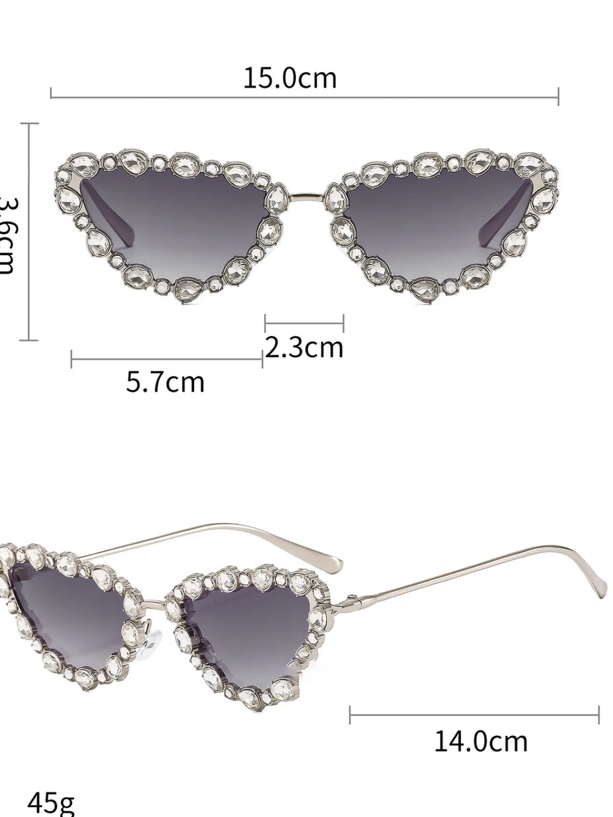 Clearance Retro Stage Vintage Diamond Cat Eye Sunglasses