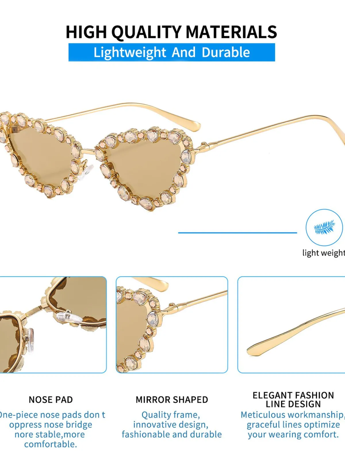 Clearance Retro Stage Vintage Diamond Cat Eye Sunglasses