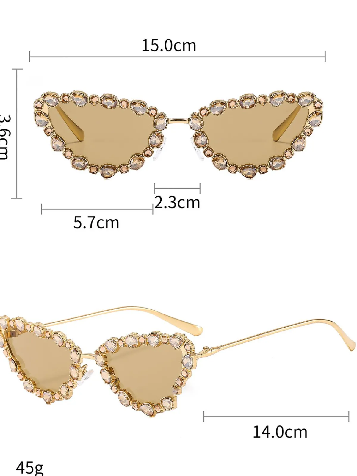 Clearance Retro Stage Vintage Diamond Cat Eye Sunglasses