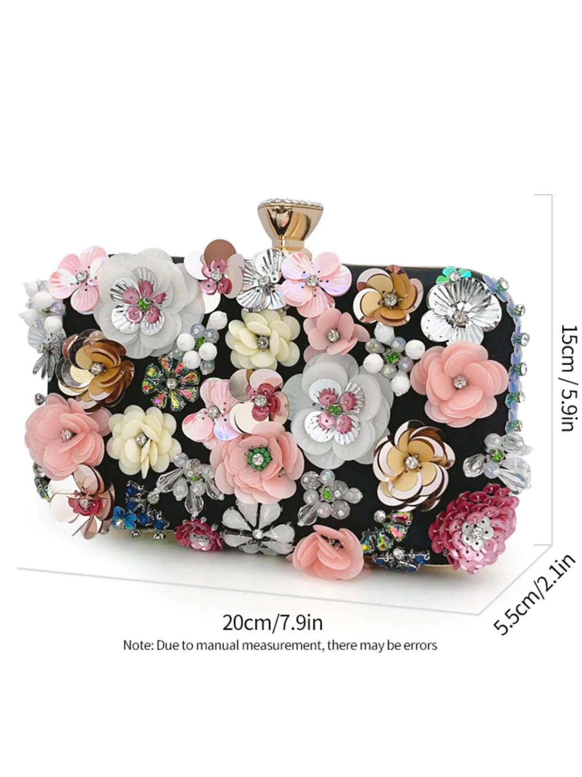 Online Retro Stage Vintage Flower Decor Clutch Bag