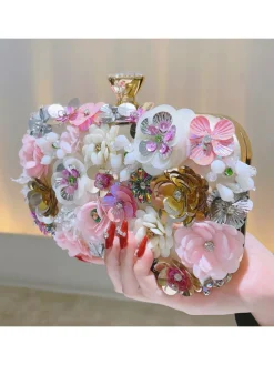 Online Retro Stage Vintage Flower Decor Clutch Bag
