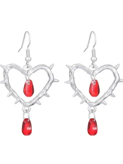 Hot Retro Stage Vintage Heart-Shaped Thorn Earrings