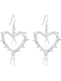 Hot Retro Stage Vintage Heart-Shaped Thorn Earrings