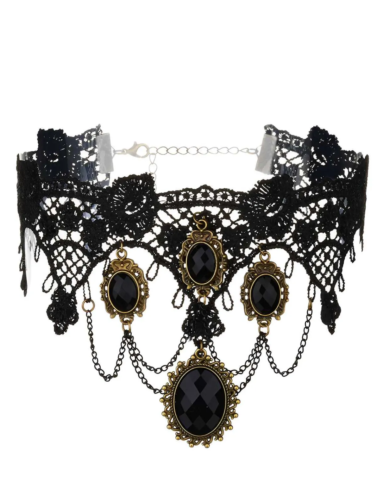 Outlet Retro Stage Vintage Lace Crystal Gothic Jewelry Set
