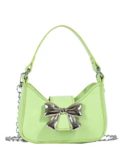 New Retro Stage Vintage Leather Bow Handle Handbag
