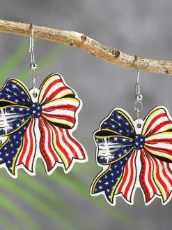 Outlet Retro Stage Vintage Multicolor Bow Star Earring