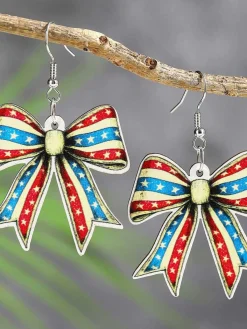 Outlet Retro Stage Vintage Multicolor Bow Star Earring