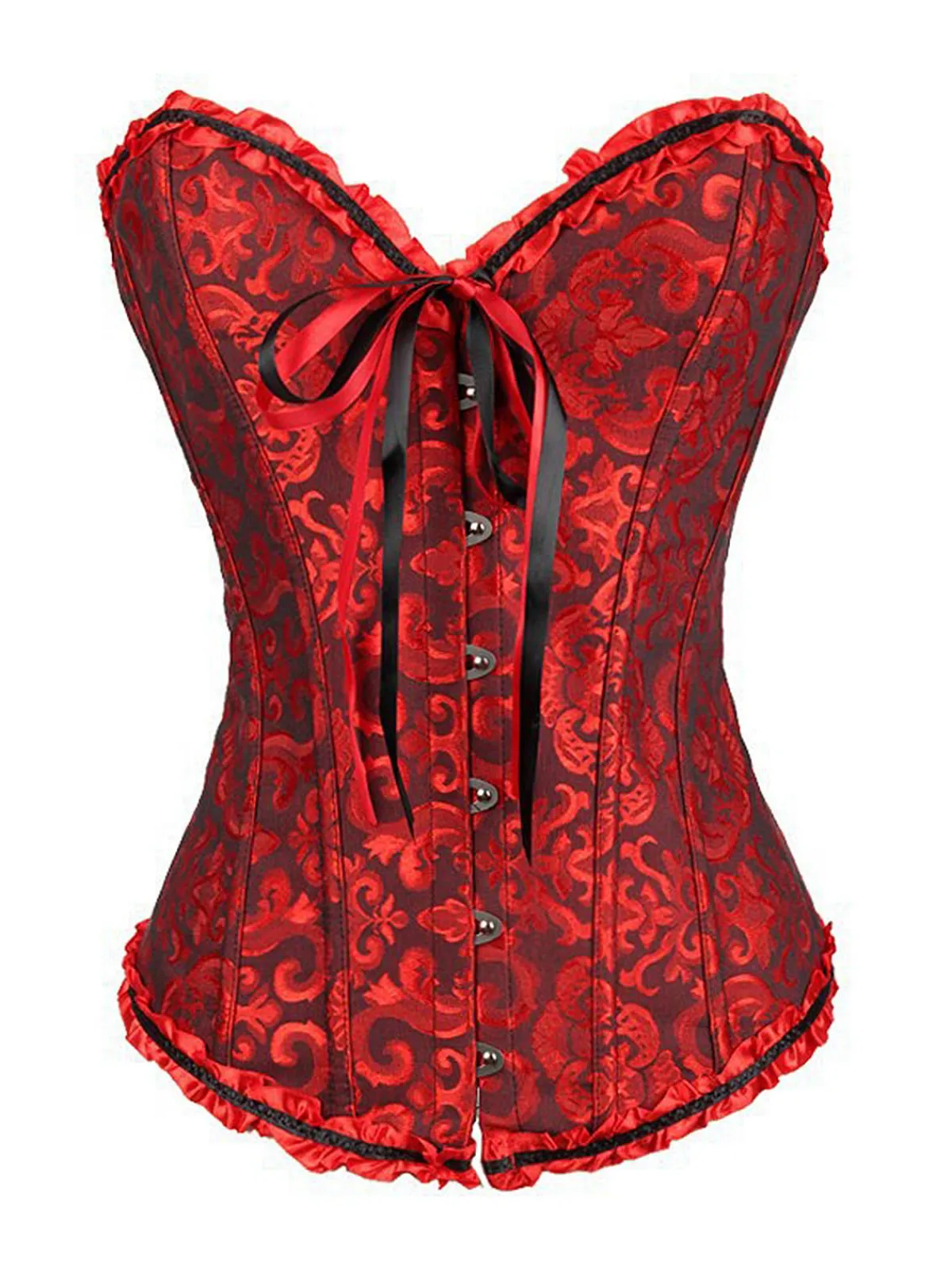 Hot Retro Stage Vintage Palace Print Lace-Up Corset