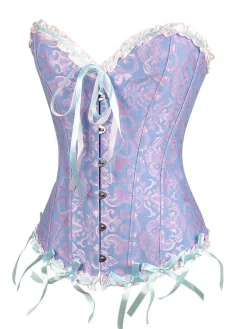 Best Retro Stage Vintage Palace Print Lace-Up Corset