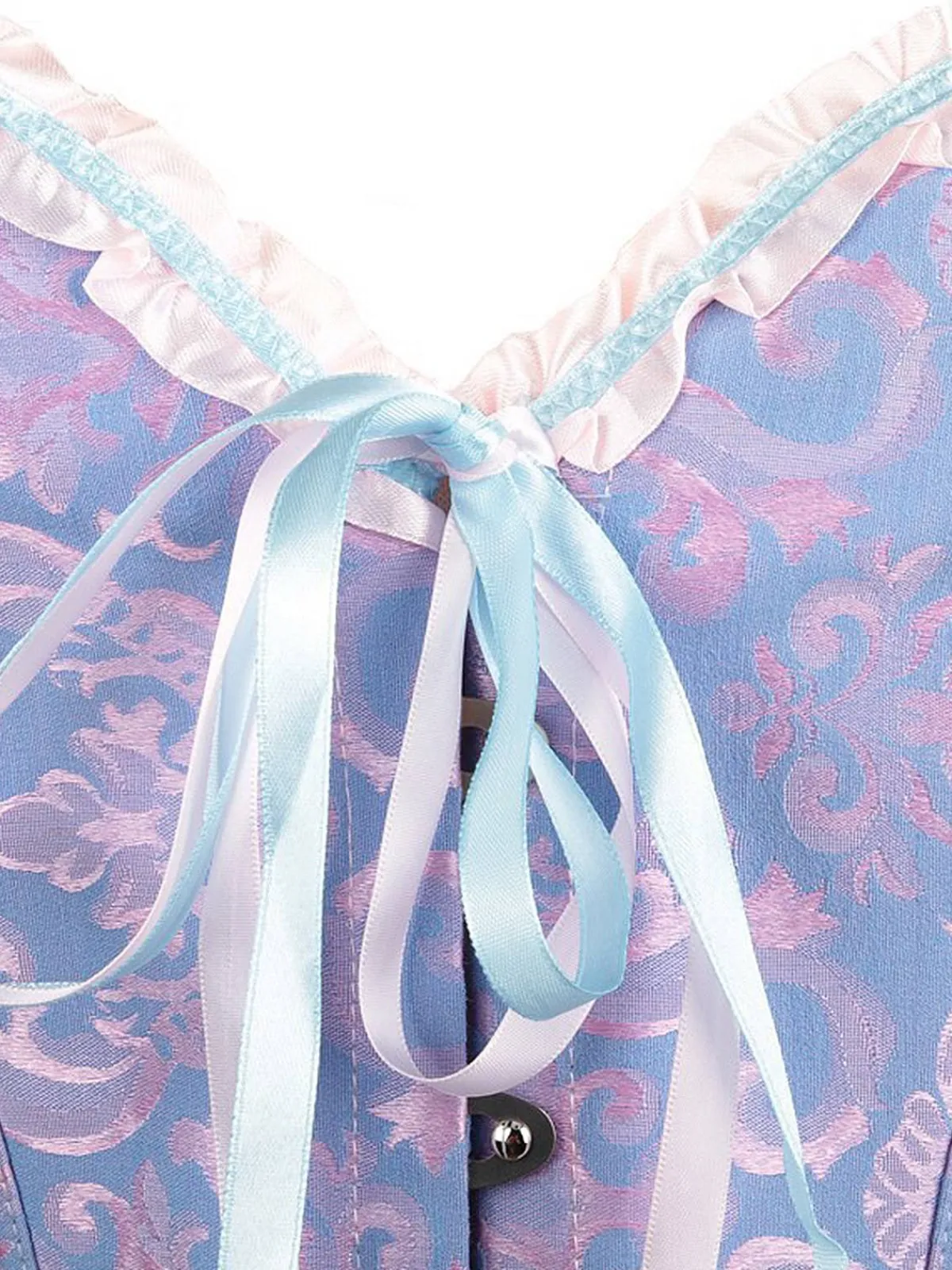 Best Retro Stage Vintage Palace Print Lace-Up Corset