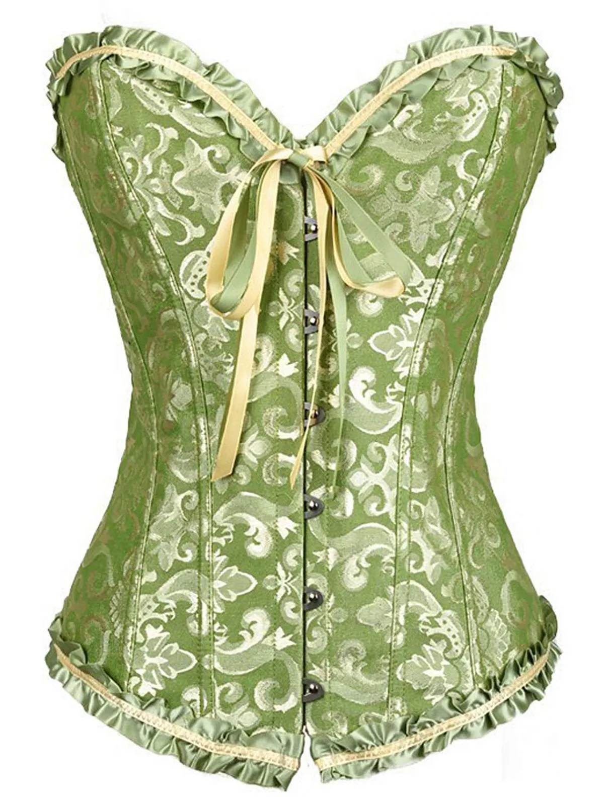 Best Retro Stage Vintage Palace Print Lace-Up Corset
