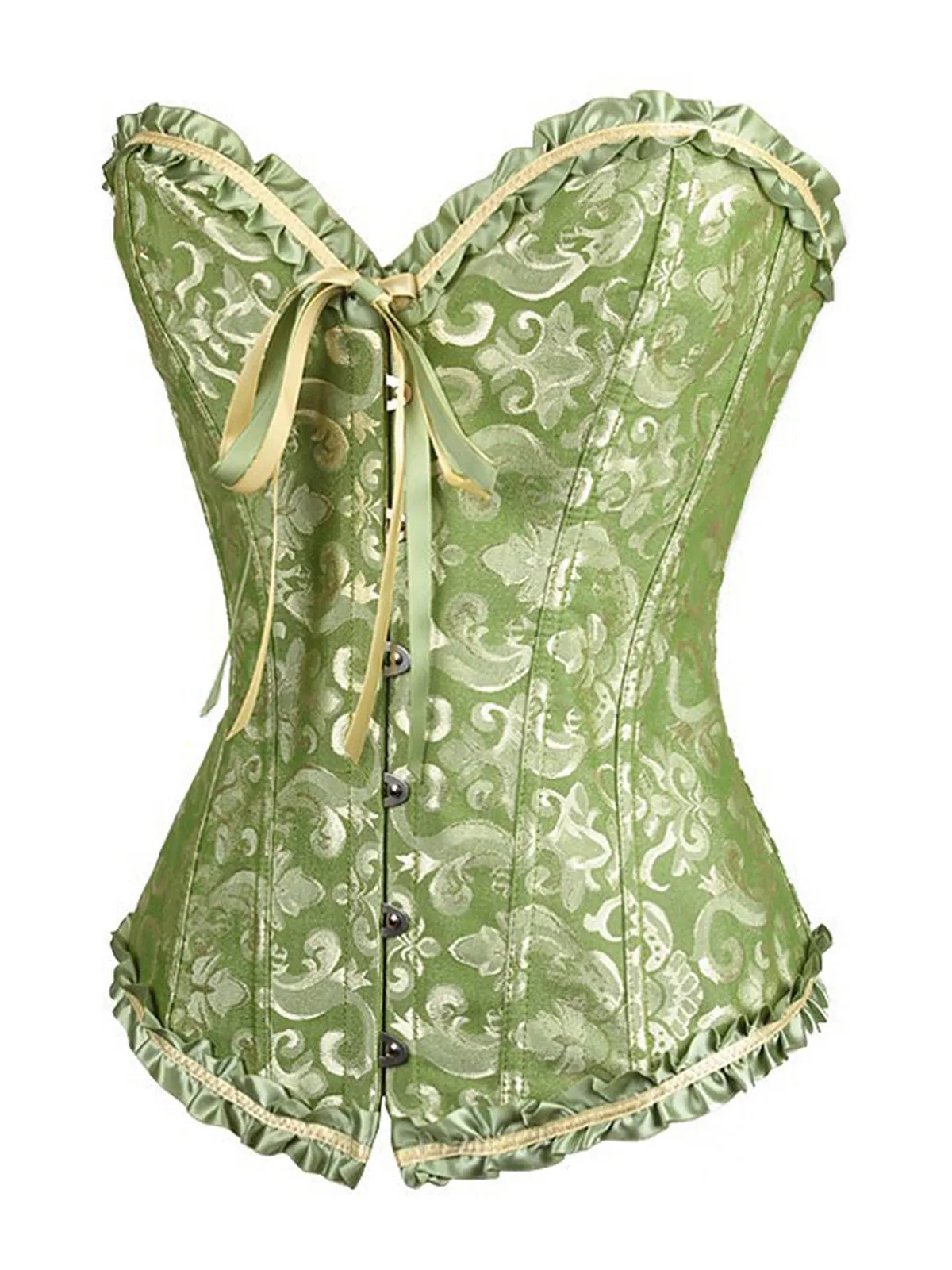 Best Retro Stage Vintage Palace Print Lace-Up Corset