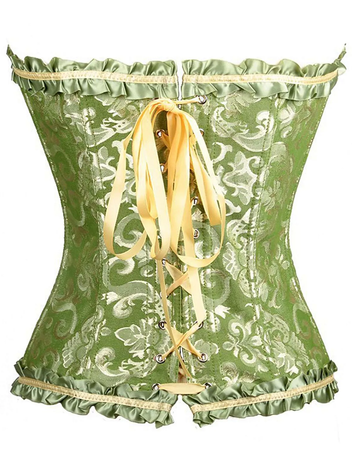 Best Retro Stage Vintage Palace Print Lace-Up Corset