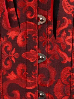 Best Retro Stage Vintage Palace Print Lace-Up Corset
