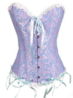 Best Retro Stage Vintage Palace Print Lace-Up Corset