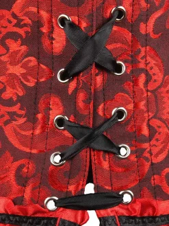 New Retro Stage Vintage Palace Print Lace-Up Corset