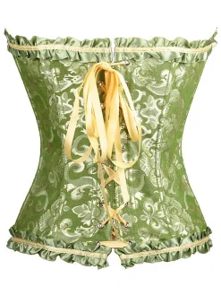 New Retro Stage Vintage Palace Print Lace-Up Corset
