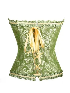 New Retro Stage Vintage Palace Print Lace-Up Corset