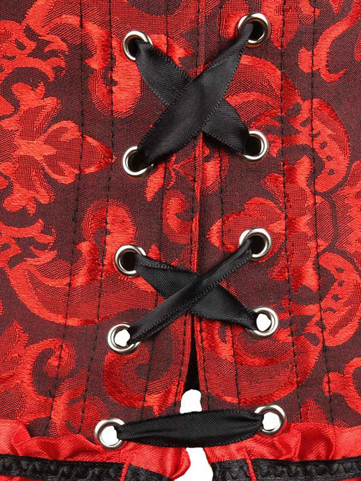 Fashion Retro Stage Vintage Palace Print Lace-Up Corset